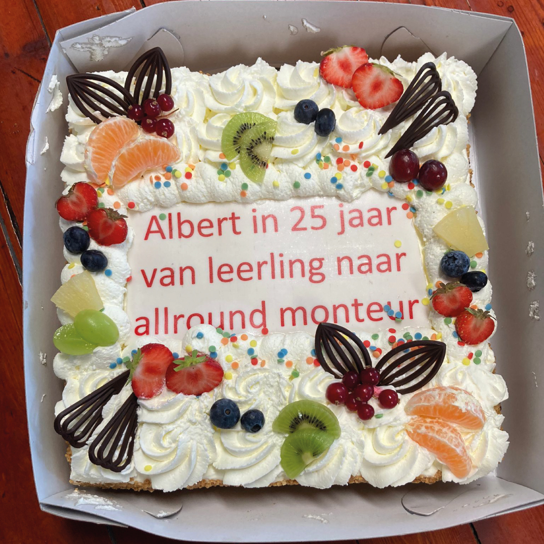 Taart Albert 25 jaar dienst